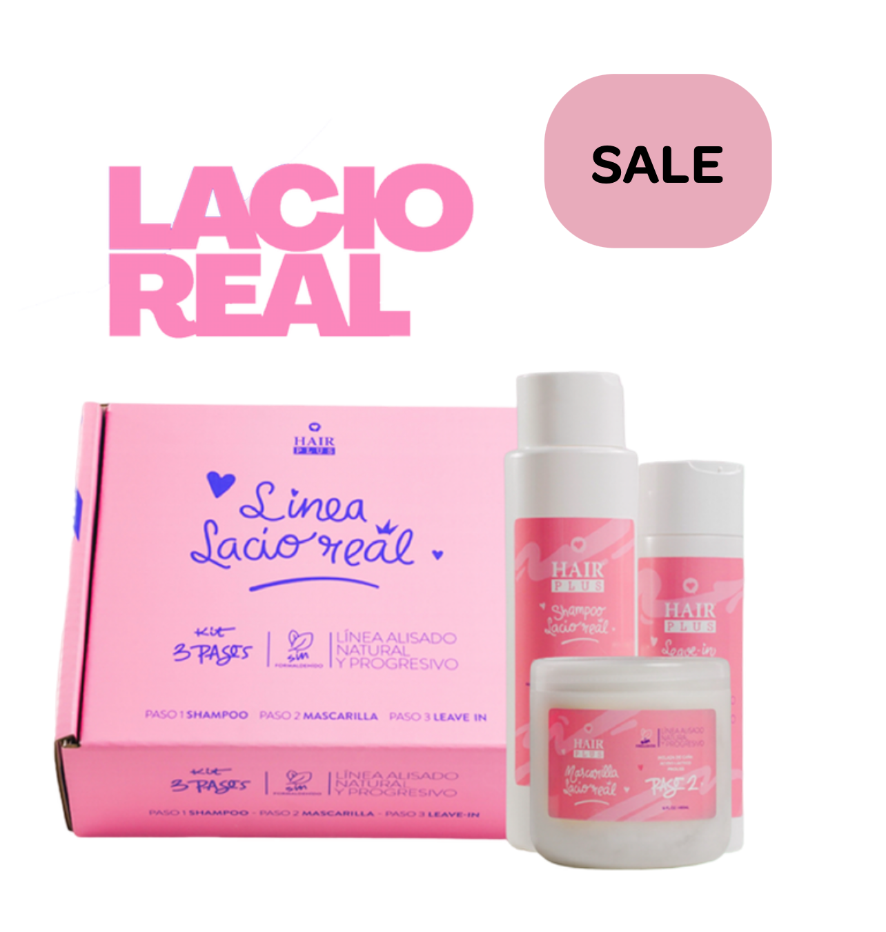 Kit Lacio Real: Shampoo Lacio Real - Mascarilla Lacio Real - Leave-in Lacio Real