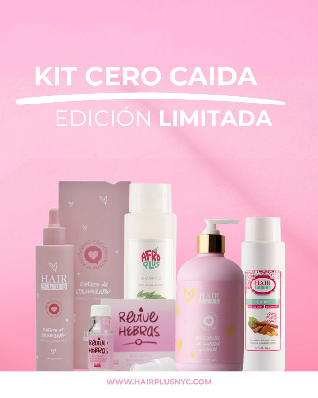 KIT EDICIÓN LIMITADA.              Gotero de Crecimiento Edición Limitada - Shampoo Afro - Revive Hebras 4 Pcs - Mascarilla de Girasol & Karité 17oz Edición Limitada